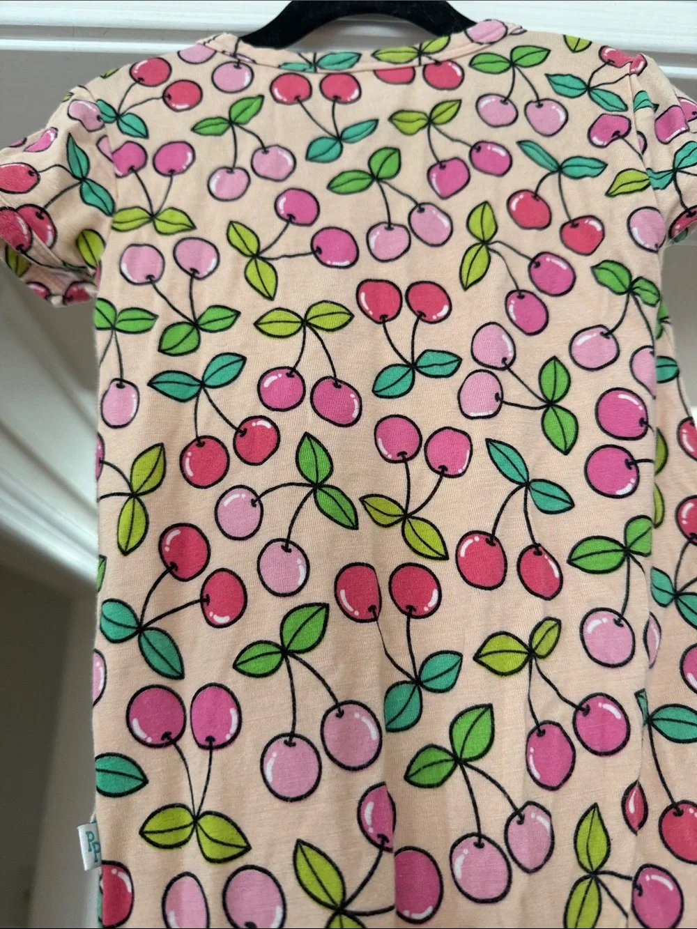Posh Peanut Summer Cherry Short Sleeved Zippered Short Romper